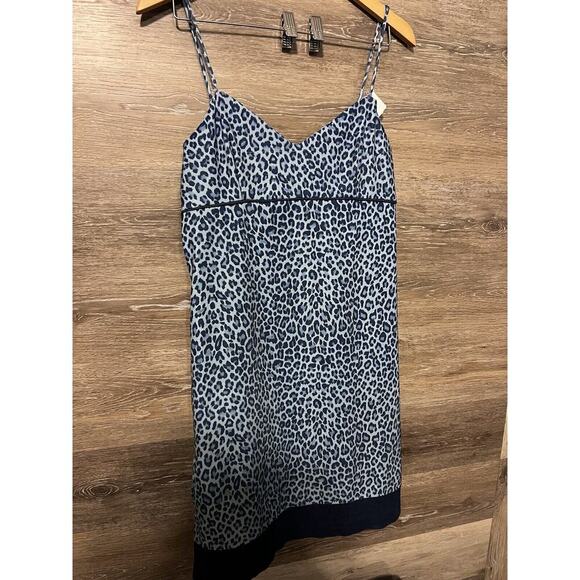 Rampage Mini Dress Y2K Cheetah Blue Vintage Stretchy Babydoll Leopard Slip Sz M - Picture 10 of 13